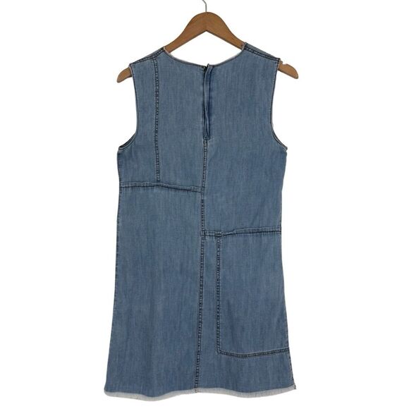 Zara Patchwork Sleeveless Denim Mini Dress | Small - Picture 4 of 8
